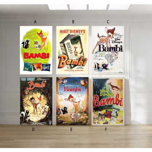 Bambi 1942 Film classic movie canvas poster unframe multiple choice-12x18‘’16x24‘’24x36''