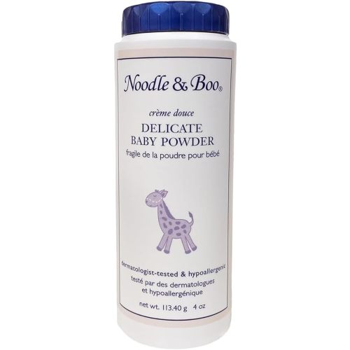 Noodle & Boo Delicate Baby Powder with Pure Cornstarch and Aloe, Talc Free, 4 Oz