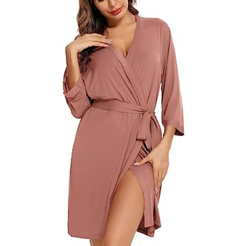 Samring Women's Lightweight Robe Soft Kimono Robes Short Bathrobe for Women Sleepwear