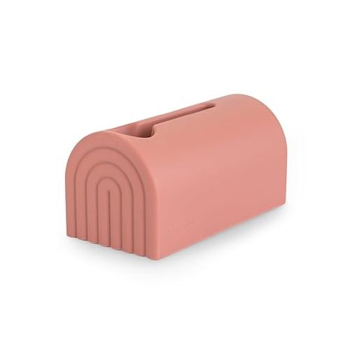 mushie Bath Spout Cover | Soft Silicone Bathtub Faucet Safety Guard for Kids | Universal Fit (Rose)