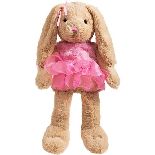 HollyHOME Ballet Bunny Stuffed Animal Plush Rabbit in Gauzy Dress Cute Easter Bunny Doll for Kids 21 inch Pink