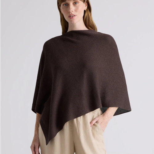 Lightweight Cotton Cashmere Nursing Shawl in Mocha Heather