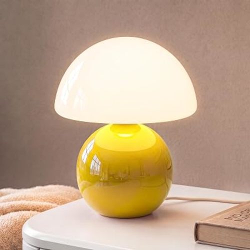 Mushroom Lamp Table Lamp for Bedroom-Small Desk Table Lamps,Yellow