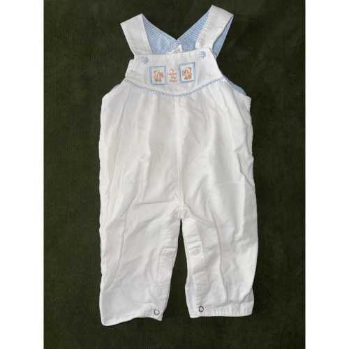 Vintage Baby Overalls Corduroy White My Friend The Bear Appliqued 6-9 Months