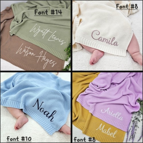 Baby Blanketembroidered Namestroller Blanketnewborn Baby - Etsy
