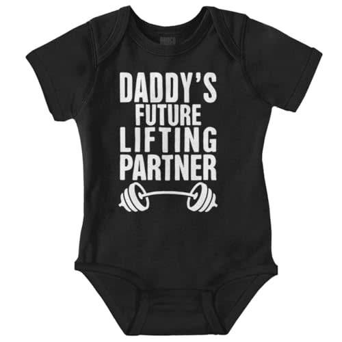 Brisco Brands Fathers Day Daddys Future Gym Partner Baby Bodysuit Jumper Boys