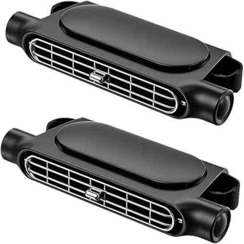 2026 New Car Seat Fan - Bladeless High Wind Power, USB Rechargeable Portable Car Cooler for Front & Rear Seats, 3 Speed Mini Air Conditioner Fan, Universal Fit for SUV, Truck, Van, RV (Black+Black)