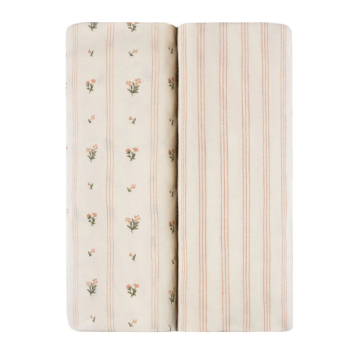 Linear Floral Crib Sheet Set Crib Sheet Set – Ely's & Co.