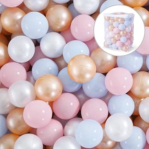 Ball Pit Balls for Toddlers, 100/200/500 Pack – Crush Proof, BPA Free & Non-Toxic Safe Play Toys for Boys & Girls Play Tent, Kiddie Pool, Backyard, Birthday Party Decoration