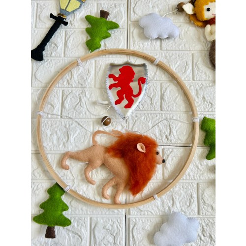 Lion , wardrobe mobile , Lucy mobile, mobile for girl , baby mobile, Lion mobile,