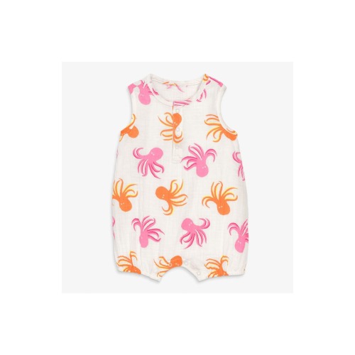 Baby Cotton Gauze Bubble Shortie In Seasonal Prints, 3-6M
