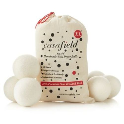 Casafield Wool Dryer Balls (Set of 6), 100% New Zealand Wool, Extra Large Organic Dryer Balls