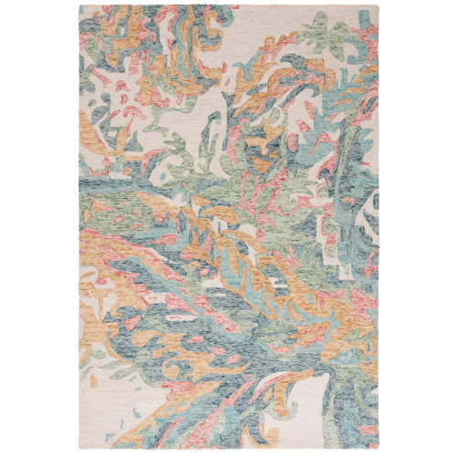 SAFAVIEH Jardin Alfreda Floral Area Rug, Ivory/Pink, 5' x 8'