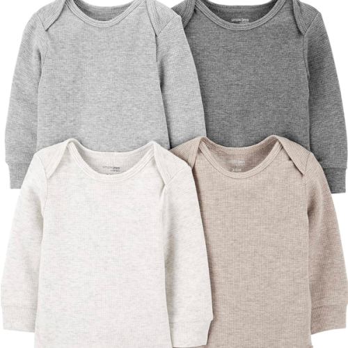 Simple Joys by Carter's Baby 4-pack Soft Thermal Long Sleeve Bodysuits