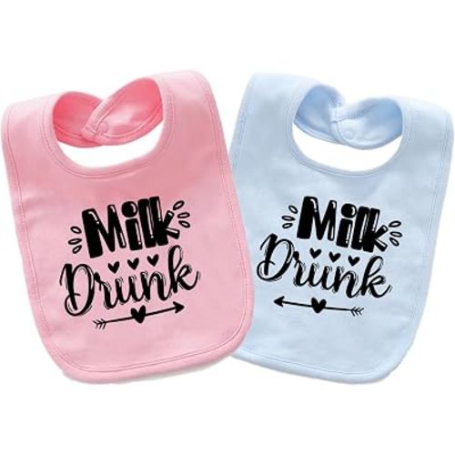 Baby Twins Bibs Milk Newborn Baby Bibs Cute Unisex Bibs Set Toddler Baby Boy Girl Bibs
