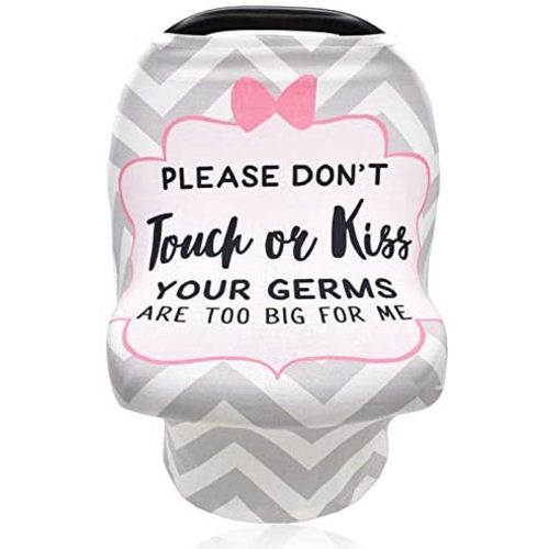 Baby Car Seat Covers, No Touching Sign Car seat Canopy, Infant Stroller Covers for Newborn Girl Boy, Multiuse Nursing Covers for Breastfeeding, Ultra-Soft Breathable, Nursing Scarf, Wavy