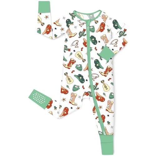 Bamboo Viscose Baby Convertible Footie Pajama, Zipper Pajamas for Baby Boys & Girls, Sleep & Play Footed Pjs