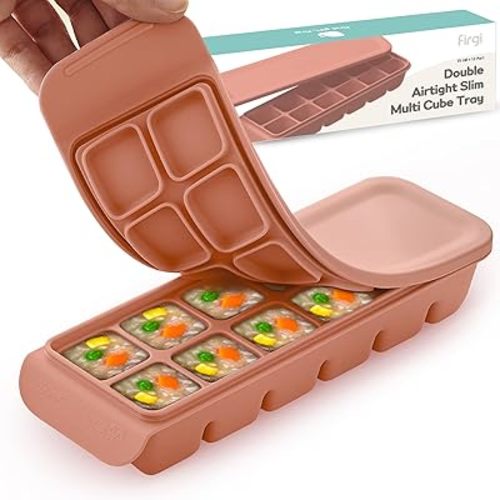 0.7 oz/12 Sections Silicone Ice Cube Freezer Tray with Lid, 100% Food-Grade Platinum Silicone,Leak Resistance & Dishwasher Safe for Baby Food Prep,Breast Milk,Purees - Korean Made, Indie Pink