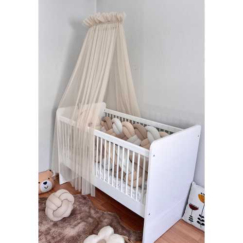 Beige Crib Canopy with holder: Princess Nursery Decor