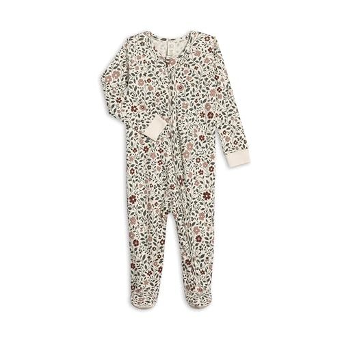 Colored Organics Baby Zip-Up Footed Sleeper with 2-Way Zipper - Newborn Organic Cotton Pajamas