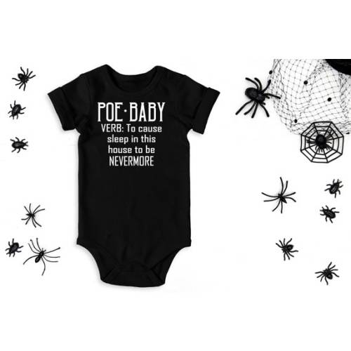 Poe Baby Onesie Gothic Bodysuit Goth Baby Clothes Gothic - Etsy