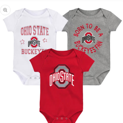 Newborn Ohio State Buckeyes 3-Pack Onesies – Shop OSU Buckeyes