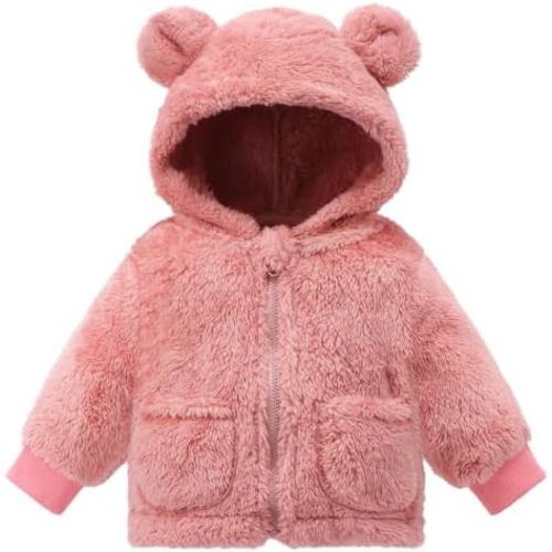 Baby Boys Girls Winter Jacket Coat 0-3 Years Old Fleece Bear Hooded Outerwear