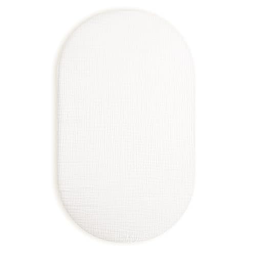Bassinet Sheet for Baby Boy and Girl, Universal Fit for Rectangle, Oval, Hourglass Bassinet Mattress, Moses Basket Sheets (White)