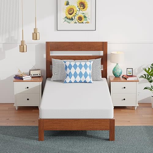 FDW 6 Inch Twin Mattress, Base Foam, Medium Firm Support, Breathable & Comfortable, Removable Washable Zipper Cover, Bed-in-a-Box，CertiPUR-US Certified