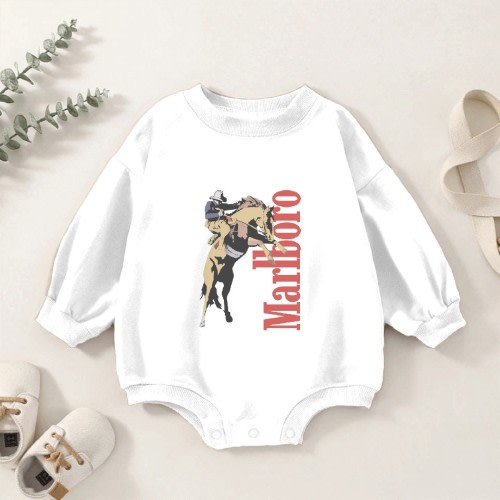 VTG 1990s Marlboro Cowboy Pocket Baby Romper Sweatshirts Kids's 0-3M White sold by Brittany Cord | SKU 1728004514 | Printerval