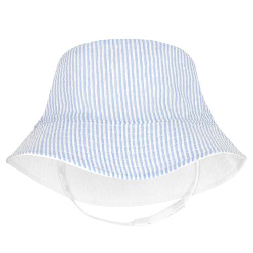 Reversible Seersucker Sun Hat - Blue