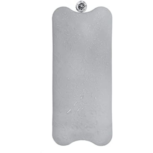 Ubbi Cushioned Non-Slip Bath Mat for Baby, Powerful Suction Cups, Baby Bathtub Time Essentials, Gray