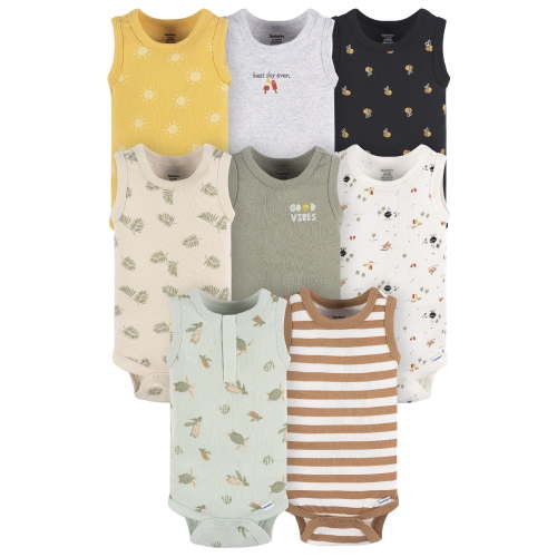 Gerber Gender Neutral 8-Pack Bodysuits, Sizes Newborn - 24 Months