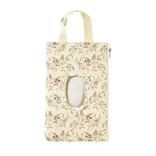 Quilted Baby Wipe Holder Floral Diaper Pouch Portable Quilted Wipes Bag for Car, Stroller