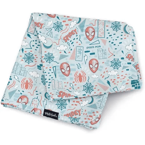 Milk Snob Marvel Infant Boy/Girl Swaddle Blanket, Soft Receiving, Security and Play, Toddler Infant Newborn Bedding, Baby Shower, Baby Registry Gift (Spider-Man Sketch Book) 34 * 34 inches