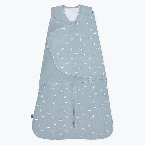 HALO 100% Cotton Sleepsack Swaddle, 3-Way Adjustable Wearable Blanket, TOG 1.5, Birds, Newborn, 0-3 Months