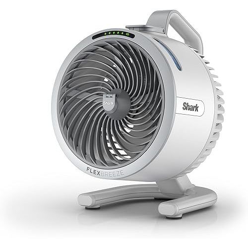 Shark FlexBreeze HydroGo Fan & Travel Bag — Ultra-powerful portable fan with indoor + outdoor evaporative mist, Up to 70 feet of reach, corded & cordless, up to 12-hr. battery, White, FA053BRN