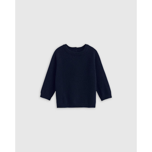Mongolian Cashmere Crewneck Sweater - Baby in True Navy