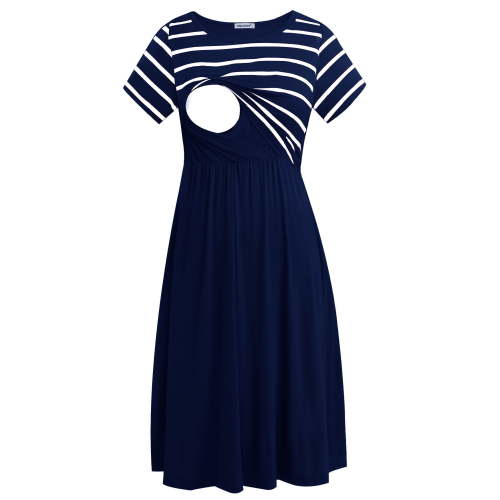 Smallshow Women's Short Sleeve Maternity Nursing Dresses for Breastfeeding