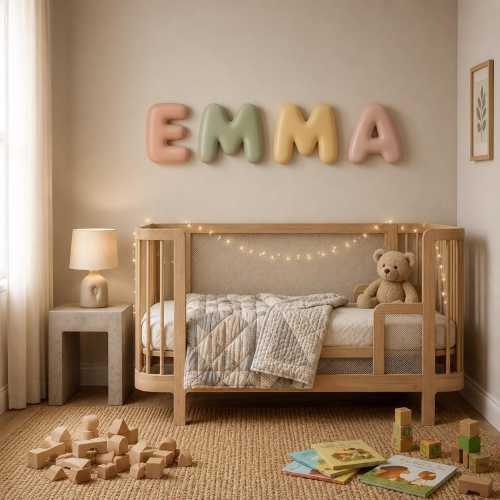 Custom Puffy Name Letters | Personalized Nursery Name Sign | Colorful Baby Room Wall Decor | Glossy 3D Letters | 27 Colors