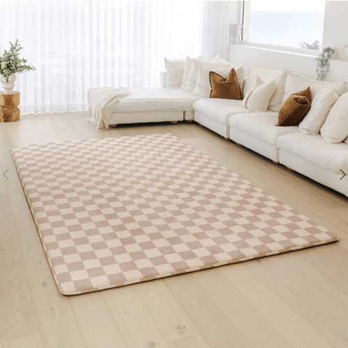 Playmat Rug - Checkered - 5 ft x 6.6 ft