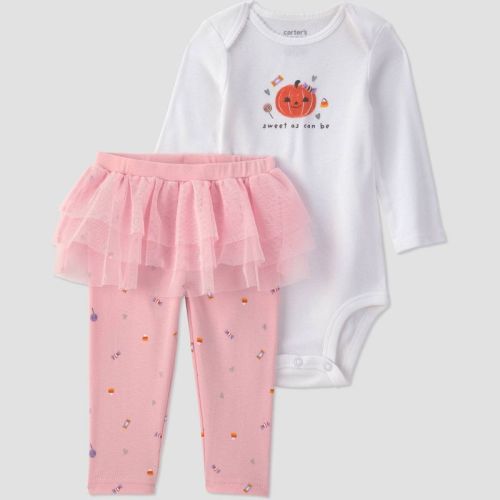 Carter's Just One You® Baby Halloween Girls' 2pc Sweet As Can Be Bodysuit and Tutu Pants Set - Pink Newborn