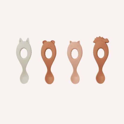 Liva Silicone Spoon - 4 pack - Rose Mix