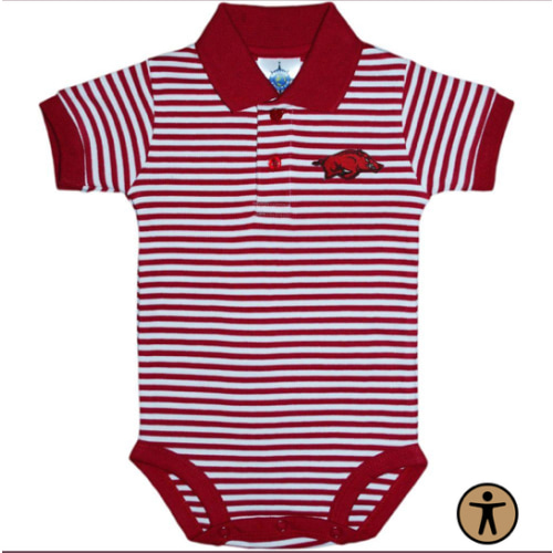 Razorbacks | Arkansas Infant Striped Polo Bodysuit | Alumni Hall