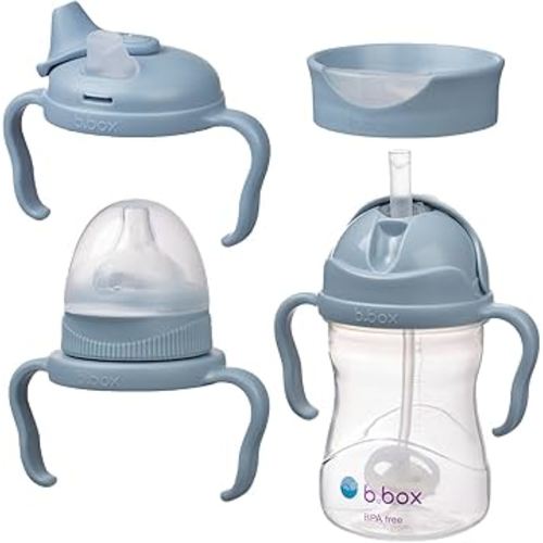 b.box Bottle to Cup Transition Value Pack, Ocean, 240 ml Capacity (Pack of 4)