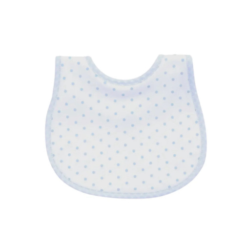 Gingham Dots Bib - Light Blue