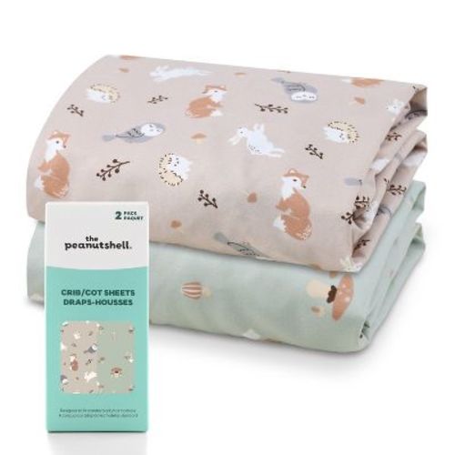 The Peanutshell Baby Crib Sheets, Fitted Crib Sheet, 28" x 52", 2 Pack