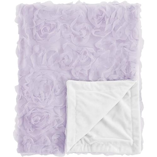 Sweet Jojo Designs Purple Floral Rose Baby Girl Blanket Receiving Security Swaddle for Newborn or Toddler Nursery Car Seat Stroller Soft Minky - Light Lavender Flower Elegant Boho Shabby Chic Luxury