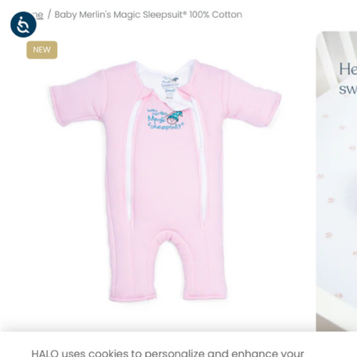 Pink Baby Merlin’s Magic Sleepsuit – Cozy 100% Cotton Baby Sleepwear