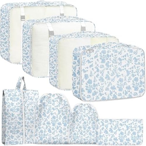 Packing Cubes for Travel - 8 Set Luggage Organizer Bags for Family, Mesh Breathable Packing Cubes for Suitcases Durable Travel Essentials Bags Set